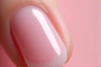 Manucure Micro-French délicate avec une ligne rose pâle