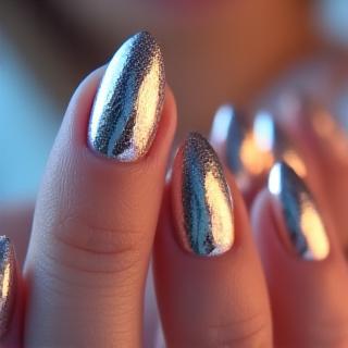 Ongles effet chromé
