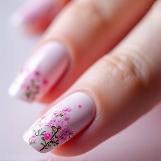 Nail art floral délicat
